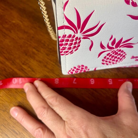 Kate Spade Morgan Pineapple Embossed Flap Chain Wallet Purse - Picture 10 of 11